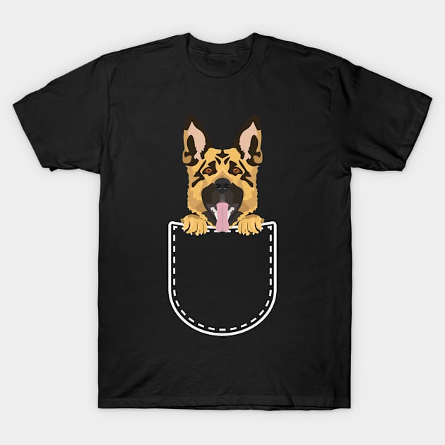 German Shepherd In The Breast Pocket T-Shirt by GreenOptix